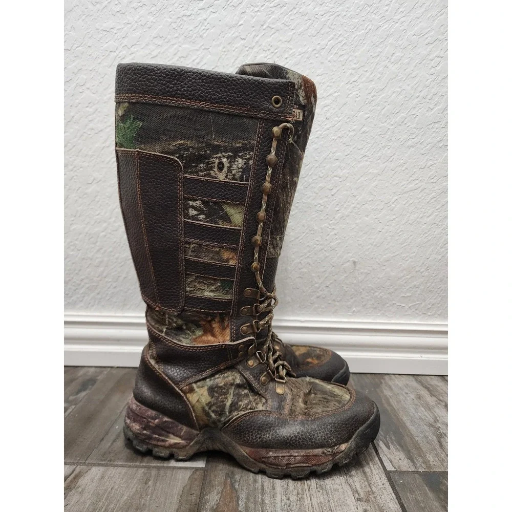 GUIDE GEAR Camo Hunting Boots Leather Rubber Outsole Mens 8